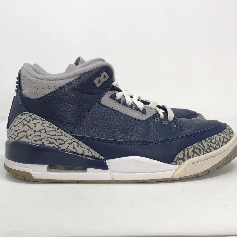 Air Jordan 3 Georgetown CT8532-401 Midnight Navy Men’s Sneakers - Size 8.5